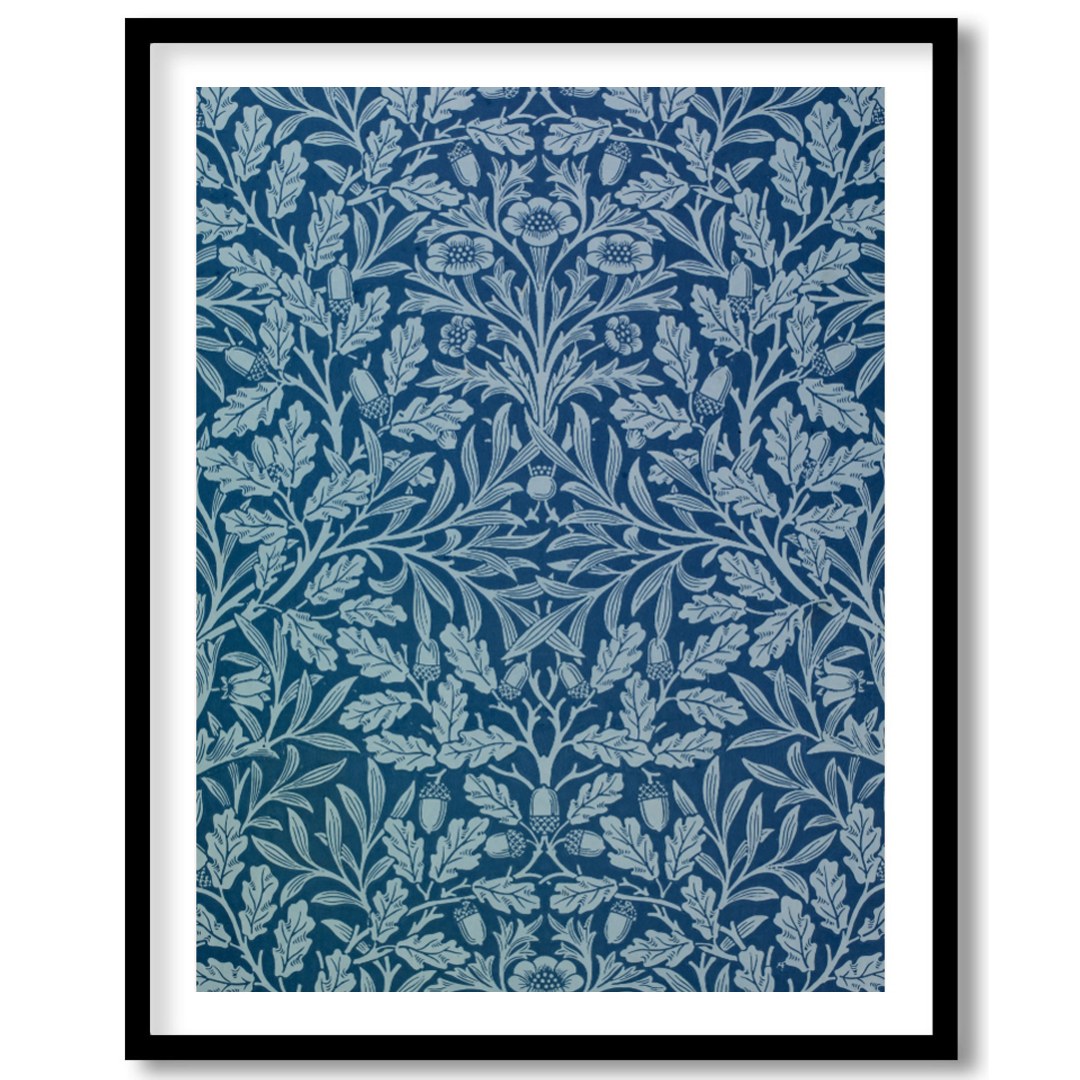 This exquisite artwork showcases an intricate botanical design against a rich ocean blue backdrop. for retreat