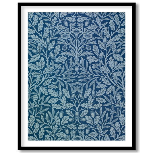 This exquisite artwork showcases an intricate botanical design against a rich ocean blue backdrop. for retreat
