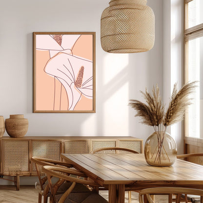 Capture the graceful elegance of nature with this minimalist artwork featuring a pair of calla for Extra Kitchen