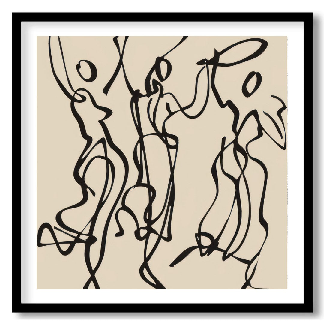 Capture the essence of movement with this abstract artwork of flowing silhouettes, perfect for art for bedroom