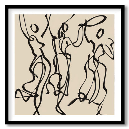 Capture the essence of movement with this abstract artwork of flowing silhouettes, perfect for art for bedroom