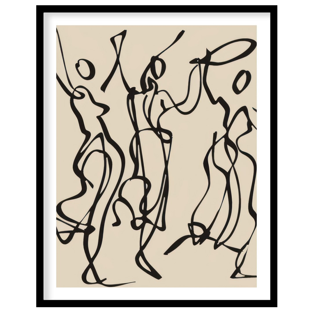 Capture the essence of movement with this abstract artwork of flowing silhouettes, perfect for art for bedroom