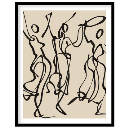 Capture the essence of movement with this abstract artwork of flowing silhouettes, perfect for art for bedroom