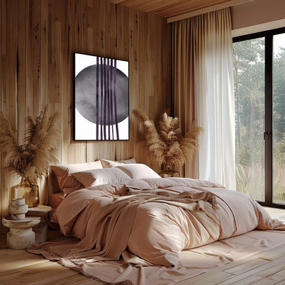Experience the tranquil beauty of our Elegant Eclipse artwork, featuring a calming interplay of for Bedroom