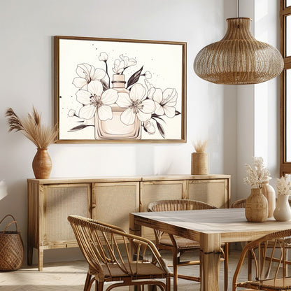 Elevate your space with 'Elegant Floral Essence,' a sophisticated piece that captures the delicate for Dining