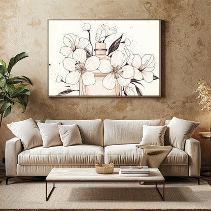 Elevate your space with 'Elegant Floral Essence,' a sophisticated piece that captures the delicate for Family Room