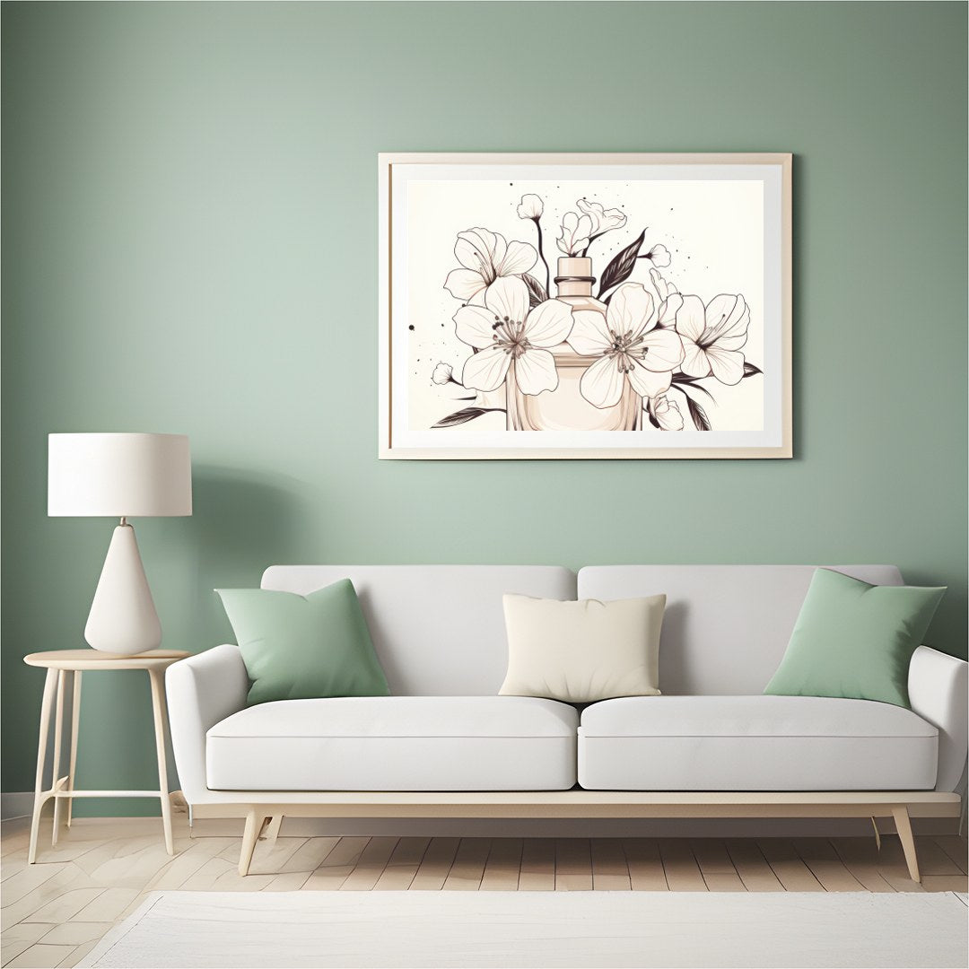 Elevate your space with 'Elegant Floral Essence,' a sophisticated piece that captures the delicate for Hall