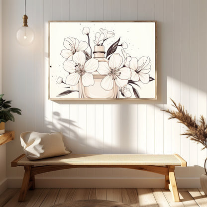Elevate your space with 'Elegant Floral Essence,' a sophisticated piece that captures the delicate for Hallway