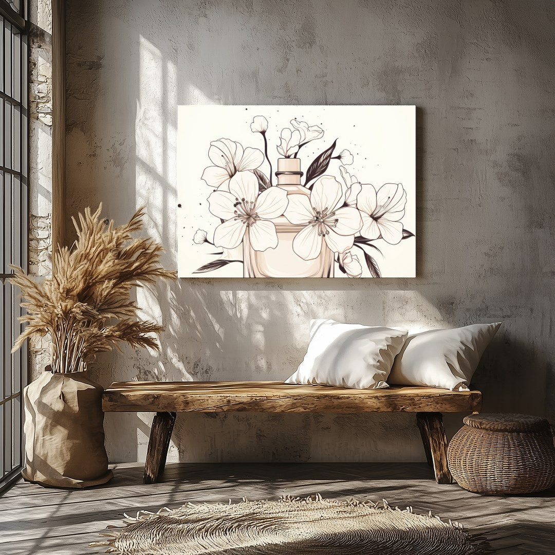 Elevate your space with 'Elegant Floral Essence,' a sophisticated piece that captures the delicate for Veranda