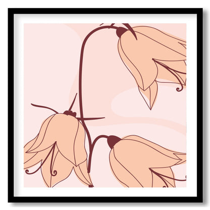 Enhance your space with this elegant floral silhouette artwork, capturing delicate flowers in soft, for hallway