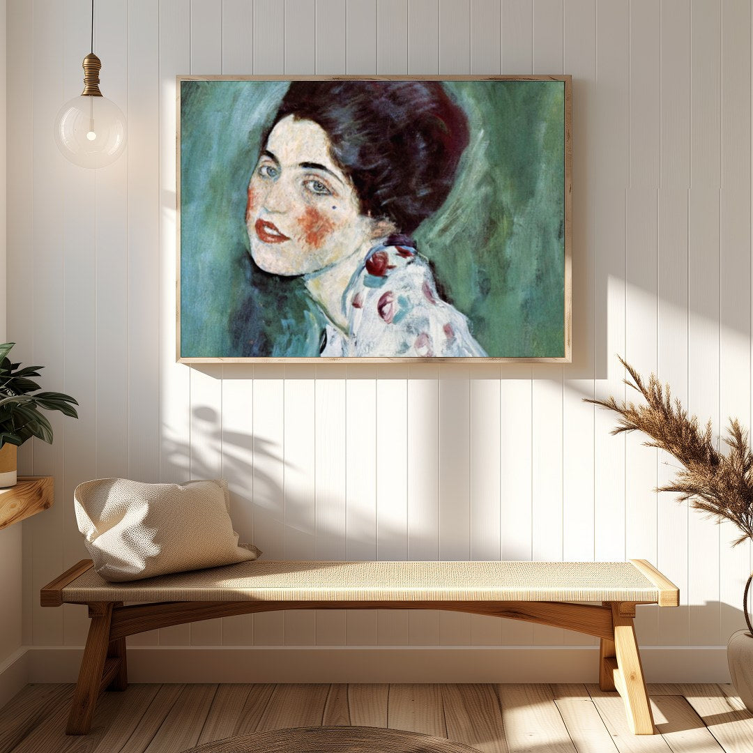 This exquisite artwork captures the serene beauty of a woman lost in contemplation. The gentle for Hallway