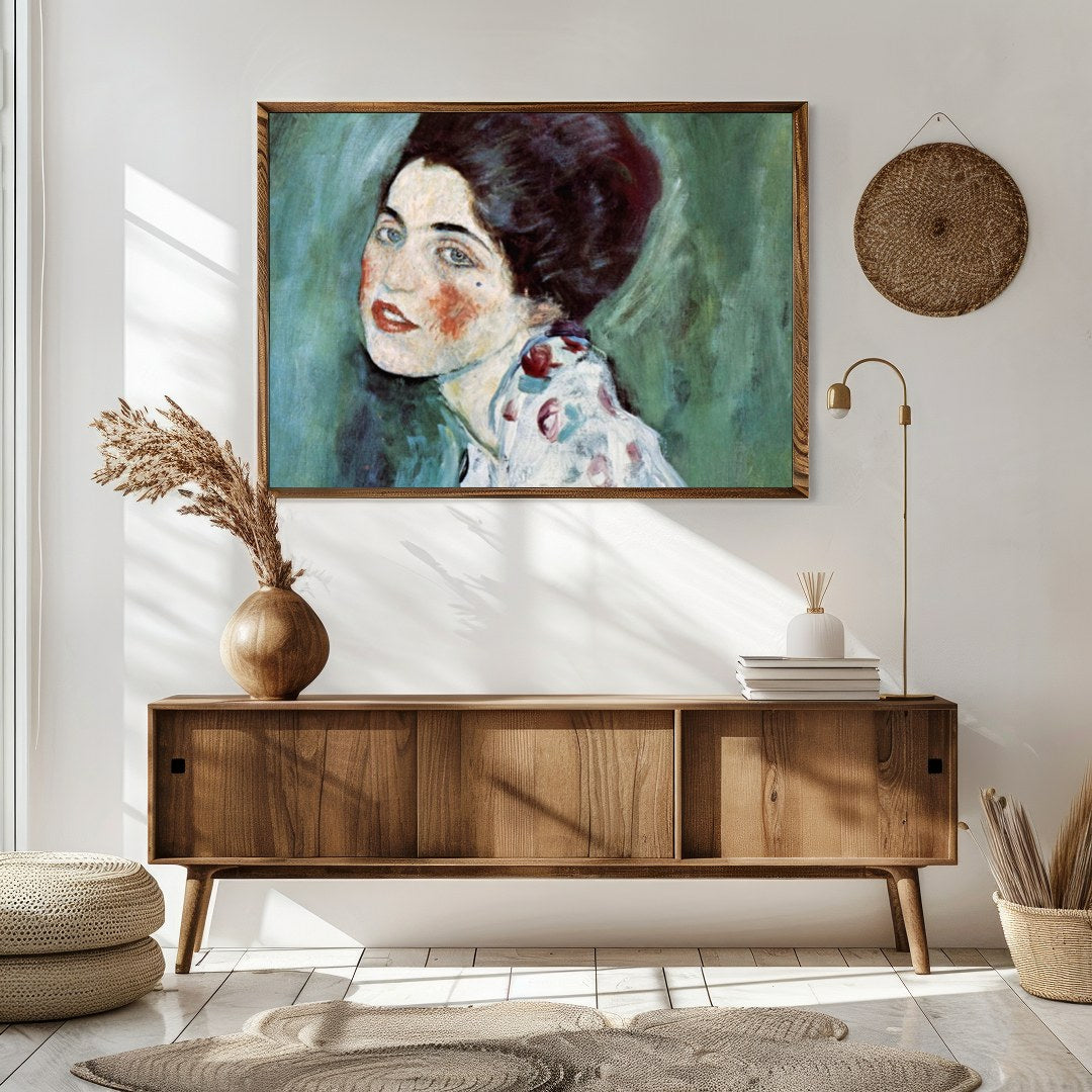 This exquisite artwork captures the serene beauty of a woman lost in contemplation. The gentle for Sitting Area