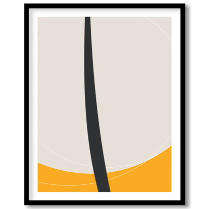 This striking piece features a bold, minimalist floral silhouette set against a vibrant orange for room