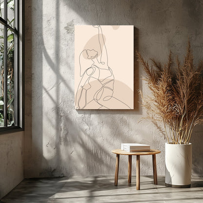 Embrace the serene elegance of this minimalist line art featuring a woman in a graceful yoga pose. for Entrance