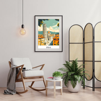 Capture the essence of Pisa with this stunning artwork, featuring the iconic Leaning Tower framed for Foyer