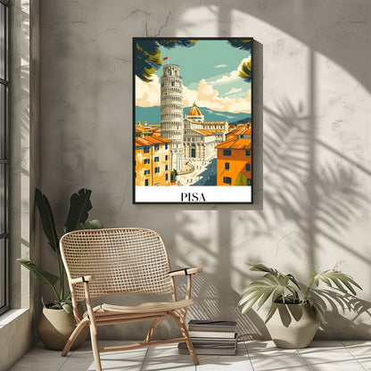 Capture the essence of Pisa with this stunning artwork, featuring the iconic Leaning Tower framed for Sitting Area