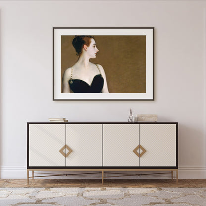 This captivating artwork exudes timeless elegance, featuring a refined figure adorned in black for Foyer