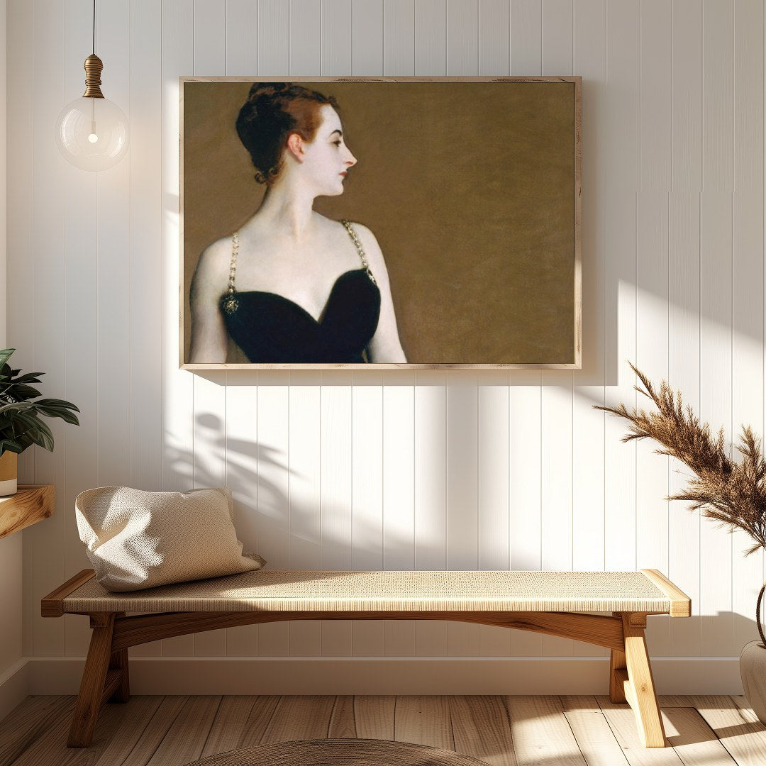 This captivating artwork exudes timeless elegance, featuring a refined figure adorned in black for Hallway