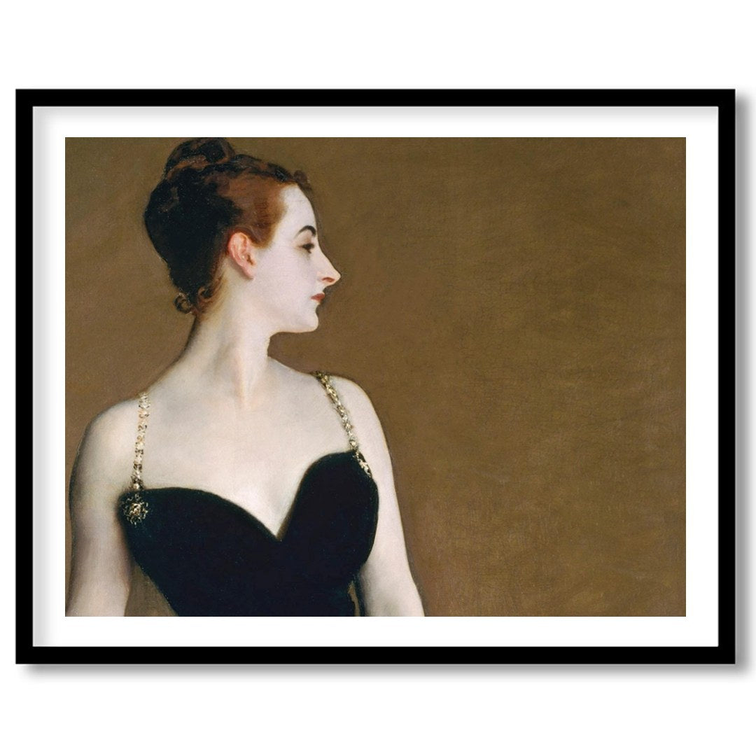 This captivating artwork exudes timeless elegance, featuring a refined figure adorned in black for residence