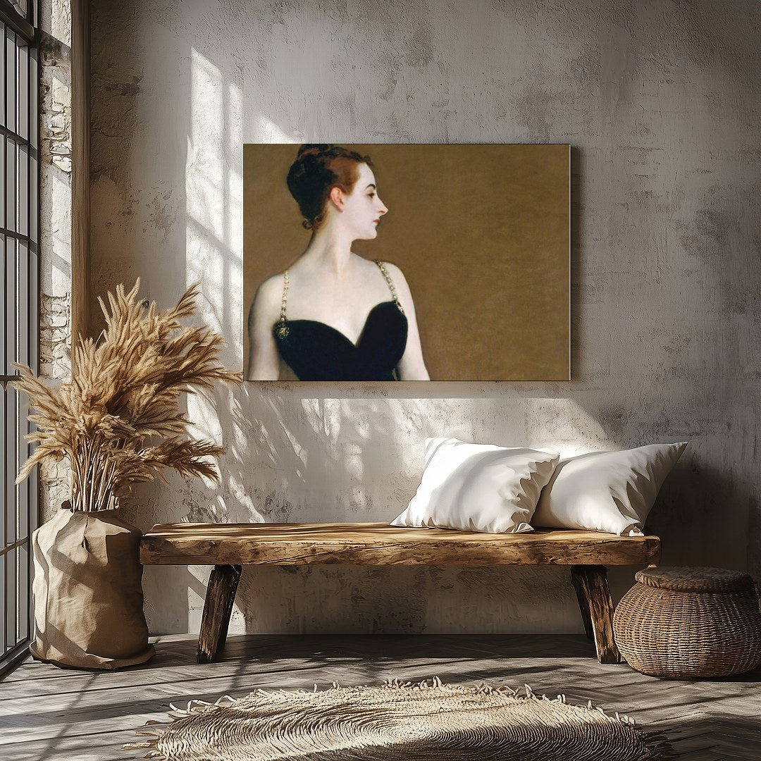 This captivating artwork exudes timeless elegance, featuring a refined figure adorned in black for Veranda