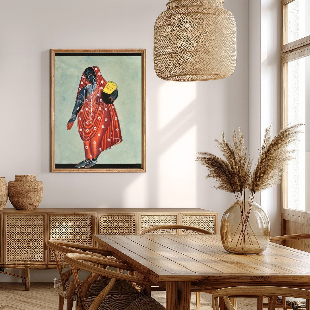 Discover the allure of tradition blended with modern artistry in this captivating piece. A woman for Extra Kitchen