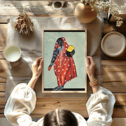Discover the allure of tradition blended with modern artistry in this captivating piece. A woman for Kitchen