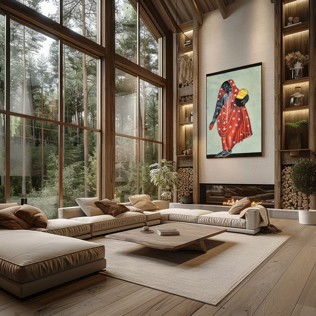 Discover the allure of tradition blended with modern artistry in this captivating piece. A woman for Living Room