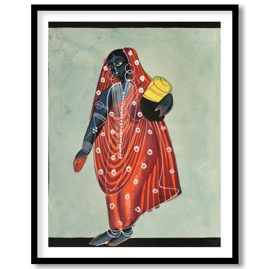 Discover the allure of tradition blended with modern artistry in this captivating piece. A woman for loft