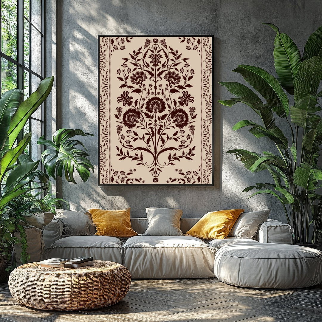 This exquisite piece showcases a vintage floral design with intricate patterns, perfect for adding for Balcony