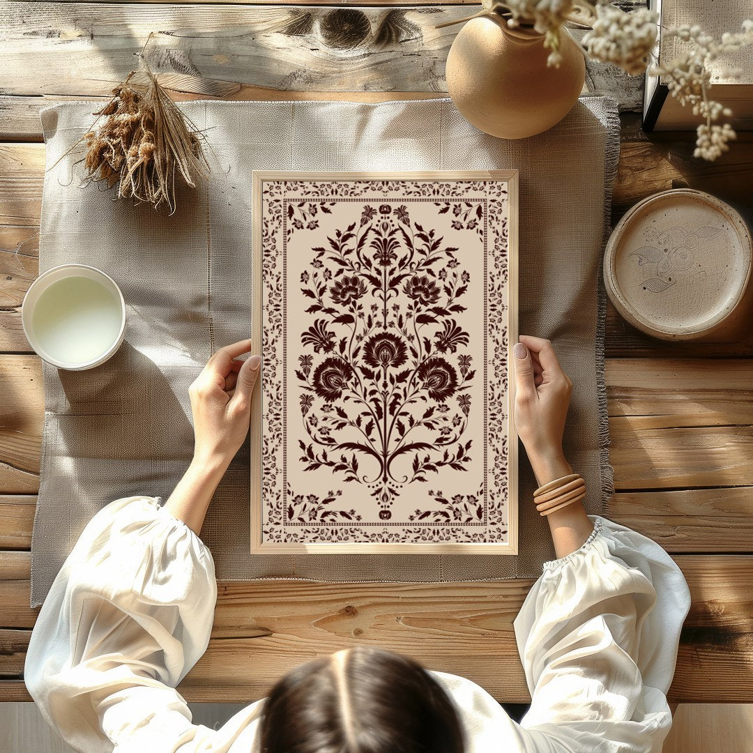 This exquisite piece showcases a vintage floral design with intricate patterns, perfect for adding for Kitchen