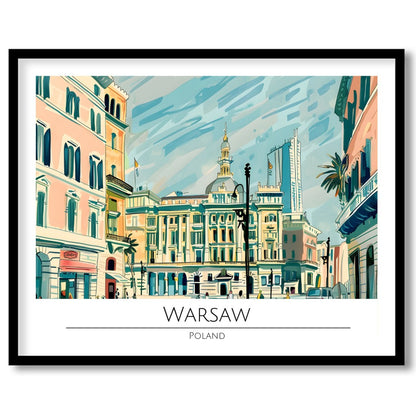 This vibrant illustration beautifully captures the essence of Warsaw's historic architecture and for lovely-house