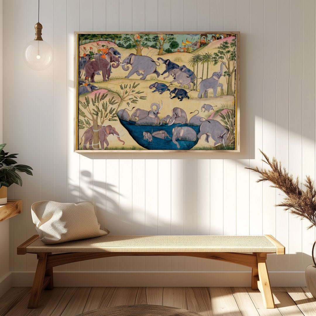 Immerse yourself in the enchanting world of 'Elephant Caravan,' a masterpiece that beautifully for Hallway