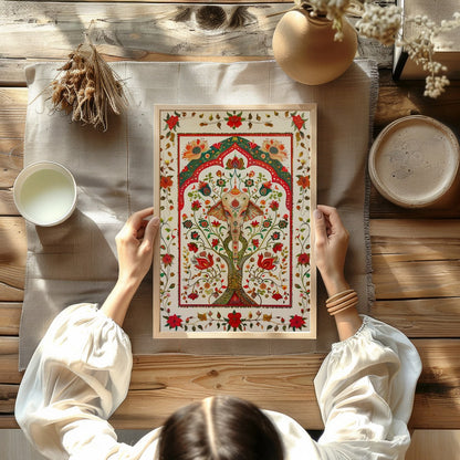 This intricate piece features a majestically detailed elephant amidst a lush tapestry of vibrant for Kitchen