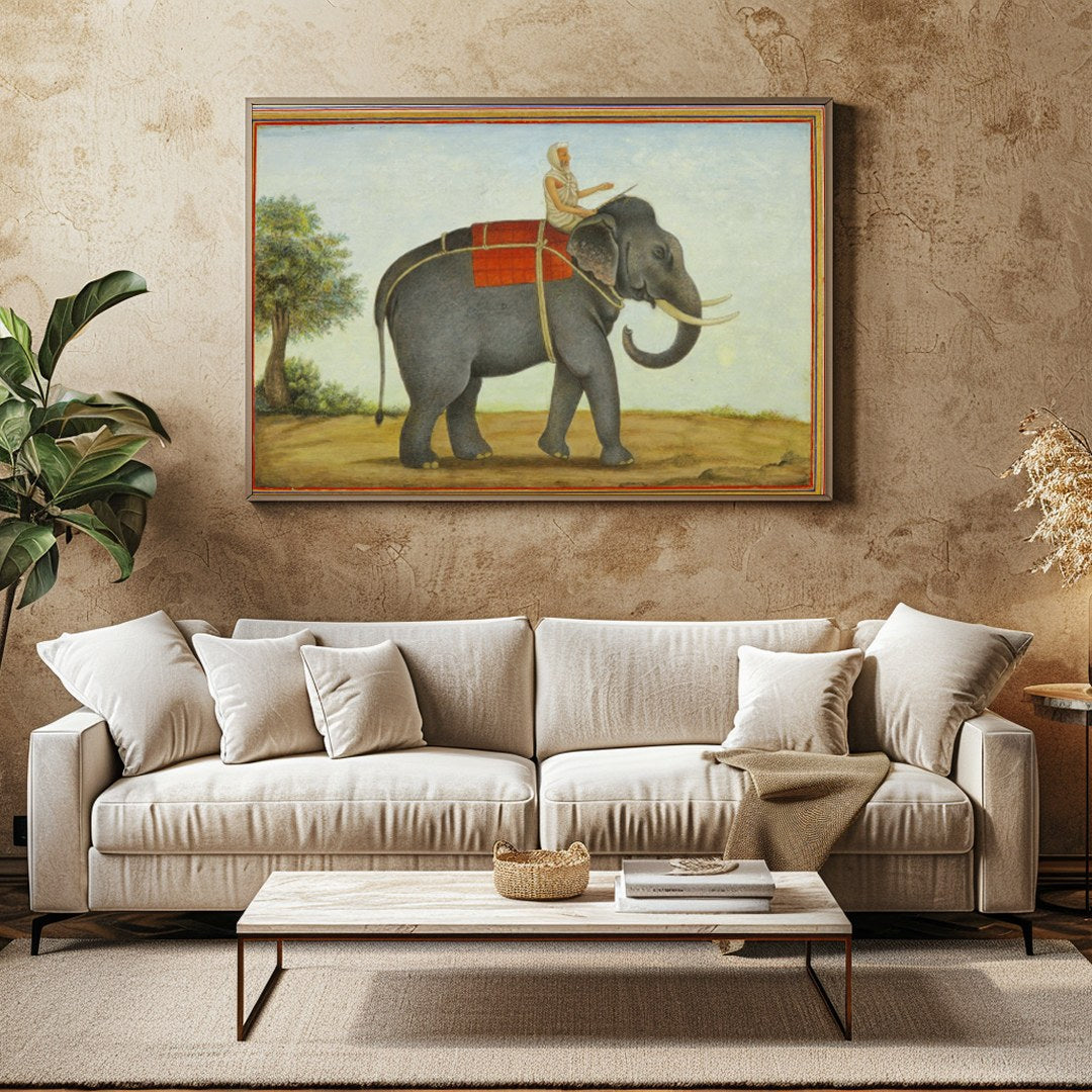 Capture the timeless elegance of a bygone era with this exquisite artwork featuring a majestic for Family Room