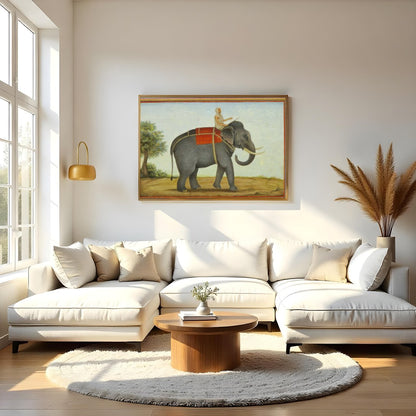 Capture the timeless elegance of a bygone era with this exquisite artwork featuring a majestic for Living Room