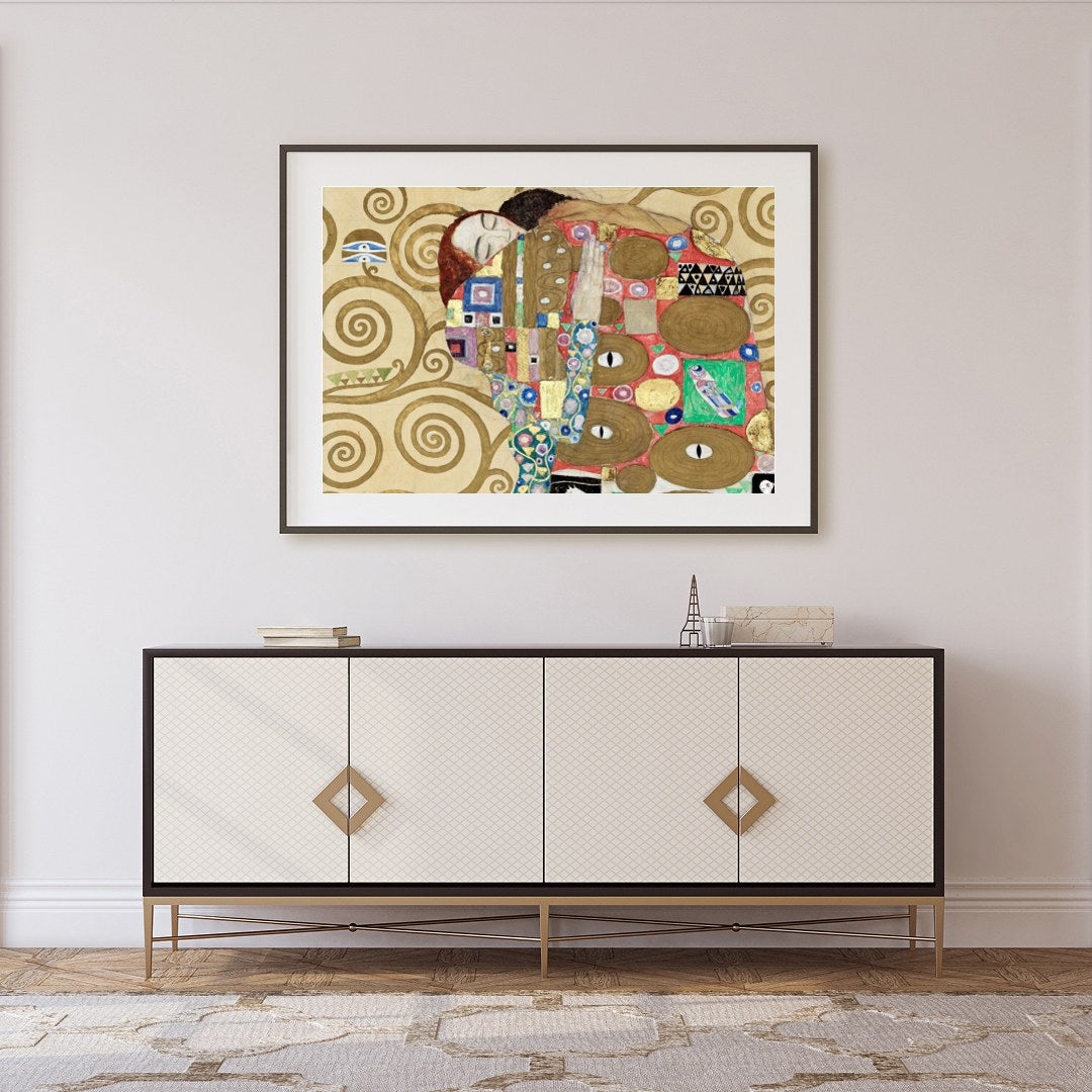 This captivating artwork captures the eternal bond through a mosaic of intricate patterns and for Foyer