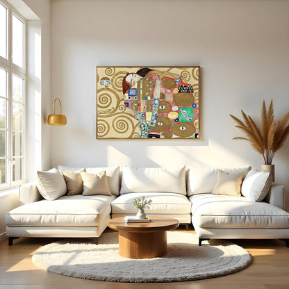 This captivating artwork captures the eternal bond through a mosaic of intricate patterns and for Living Room