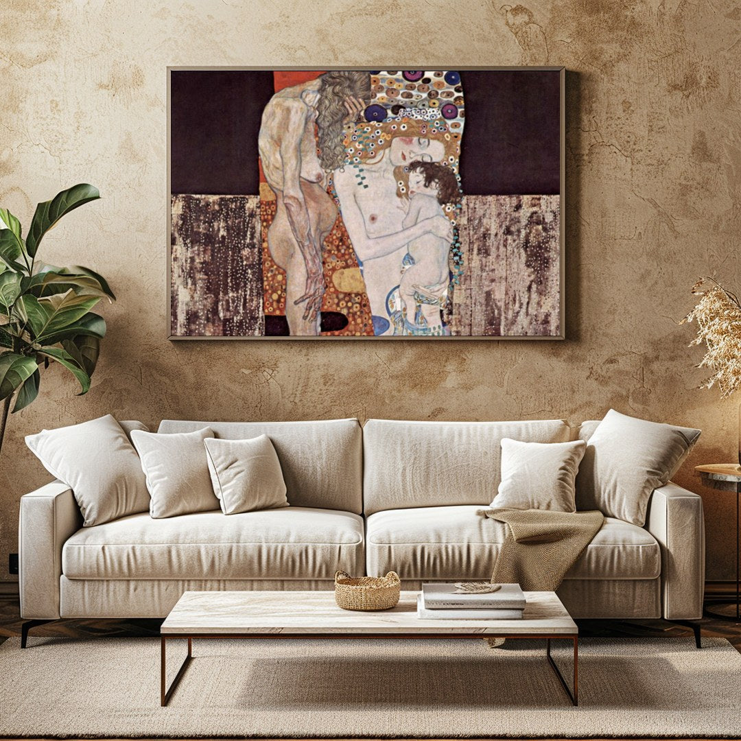 This exquisite artwork captures a profound embrace across generations, rendered with intricate for Family Room