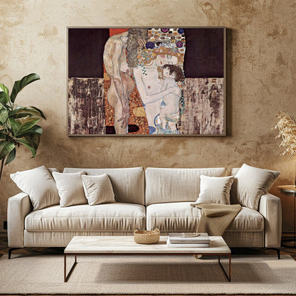 This exquisite artwork captures a profound embrace across generations, rendered with intricate for Family Room