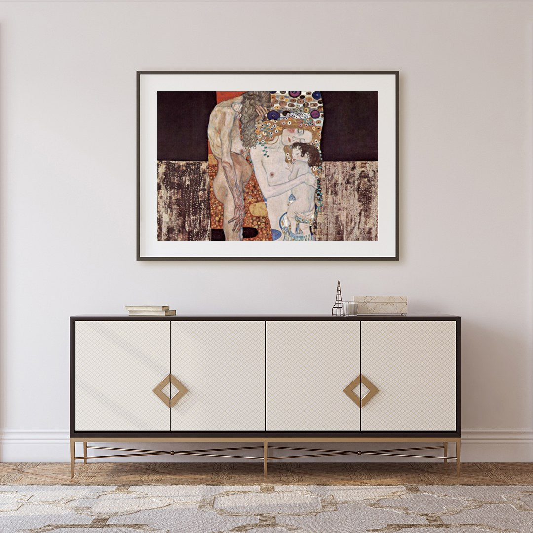 This exquisite artwork captures a profound embrace across generations, rendered with intricate for Foyer