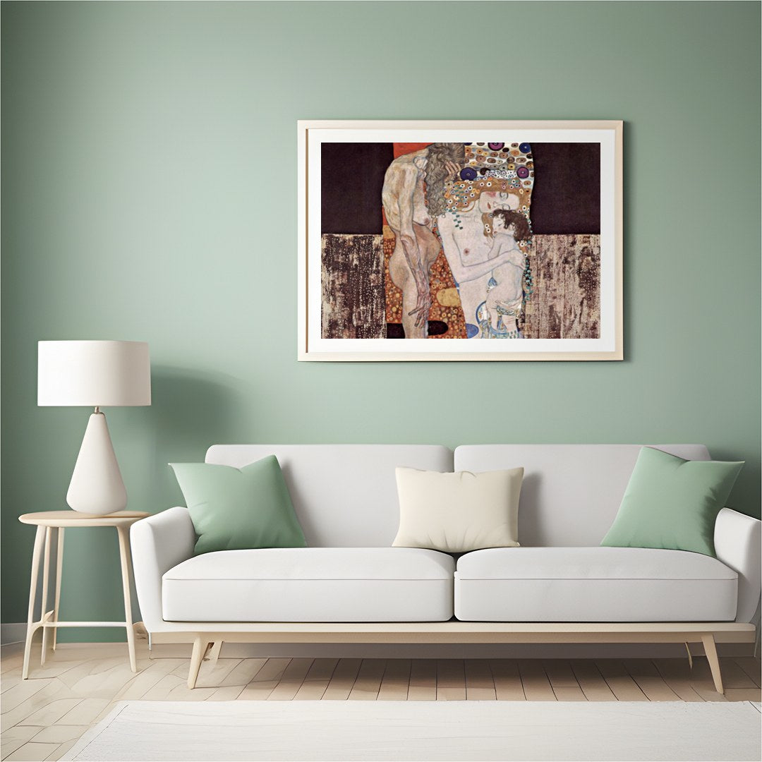 This exquisite artwork captures a profound embrace across generations, rendered with intricate for Hall