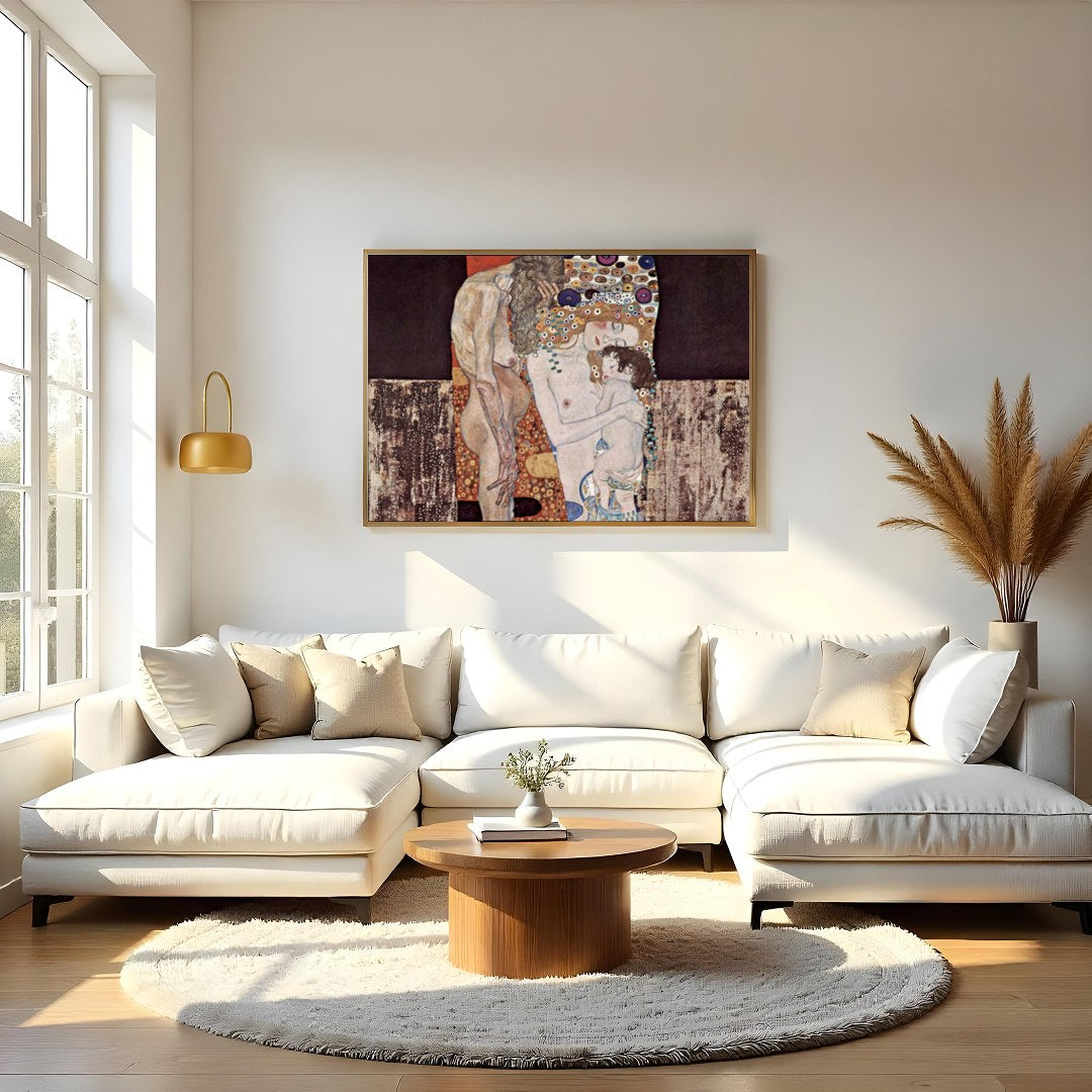 This exquisite artwork captures a profound embrace across generations, rendered with intricate for Living Room