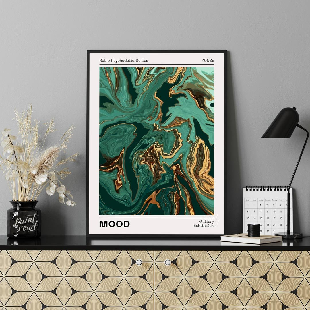 Emerald Marble Psychedelia Painting available online at Paintroad showing 1960s abstract art and artistic