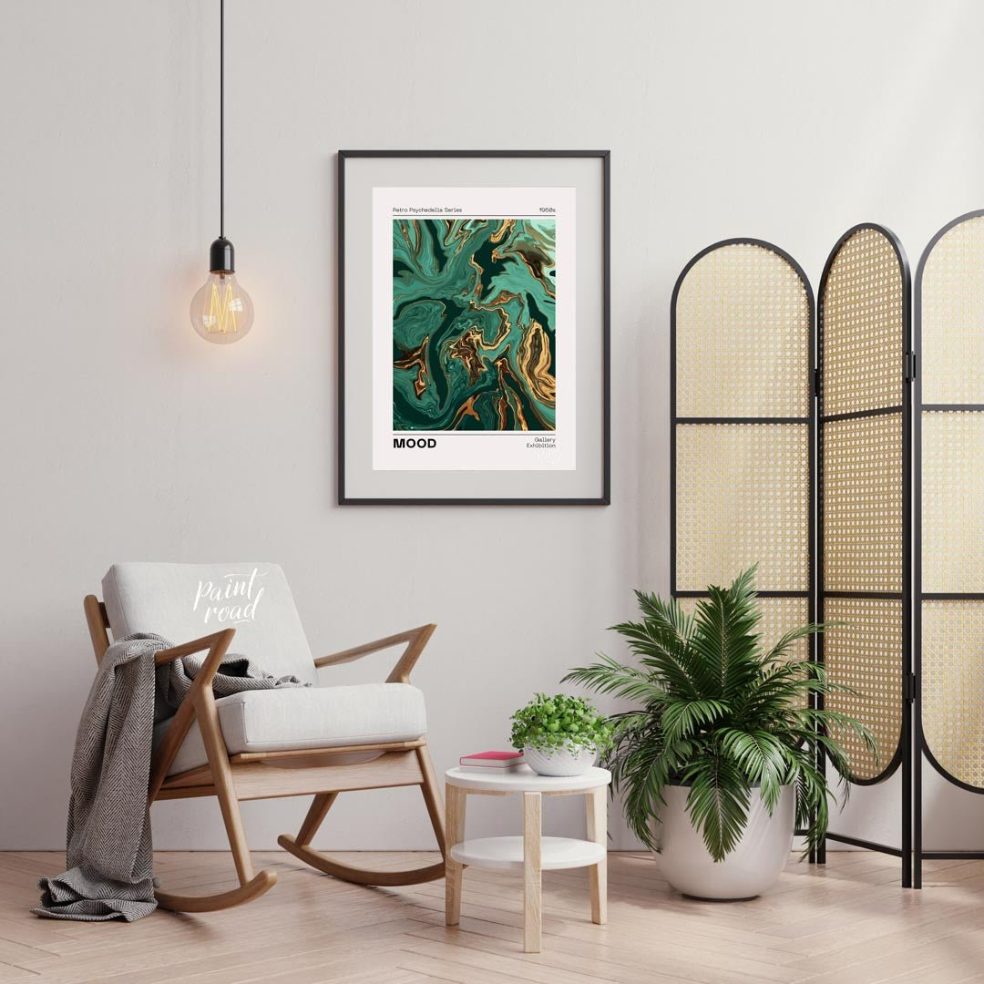 Emerald Marble Psychedelia Painting available online at Paintroad showing 1960s abstract art and artistic