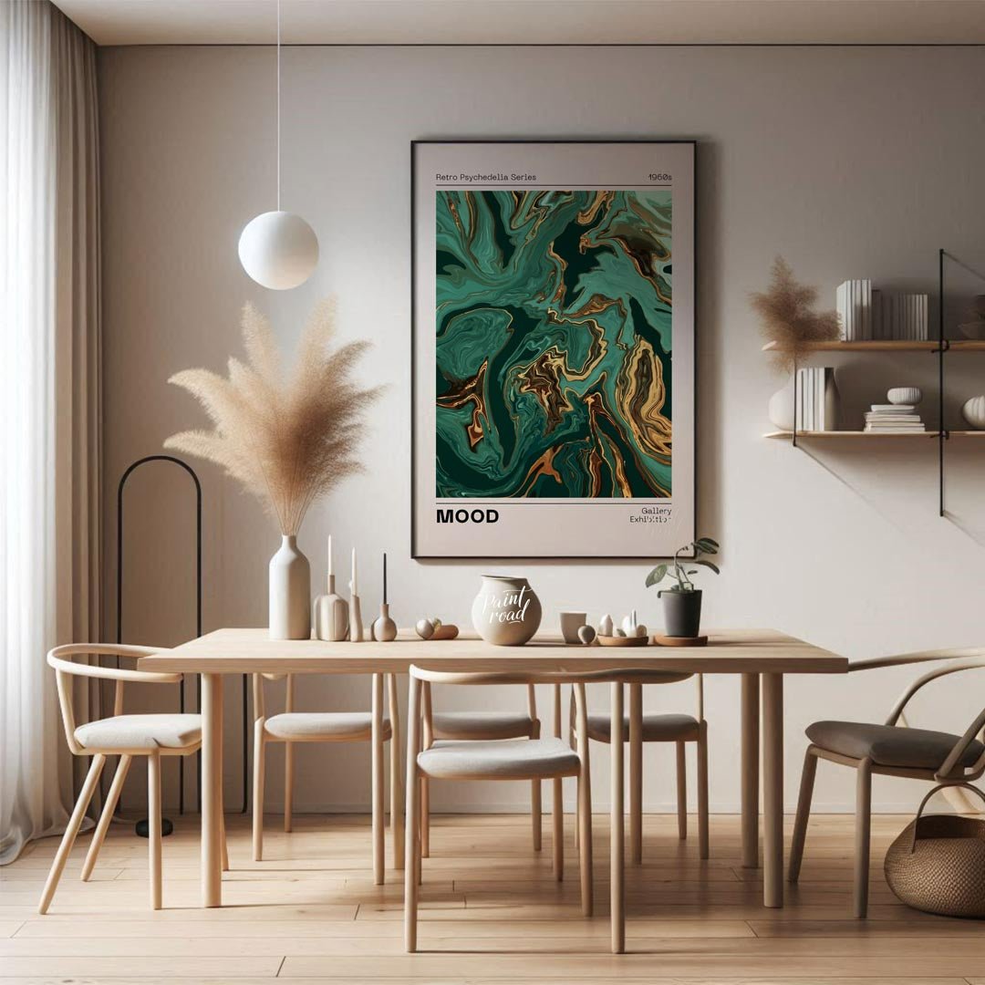 Emerald Marble Psychedelia Painting available online at Paintroad showing 1960s abstract art and artistic