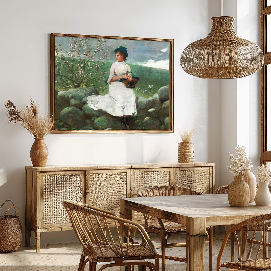 Immerse yourself in the tranquility of nature with this exquisite piece, capturing a serene moment for Dining