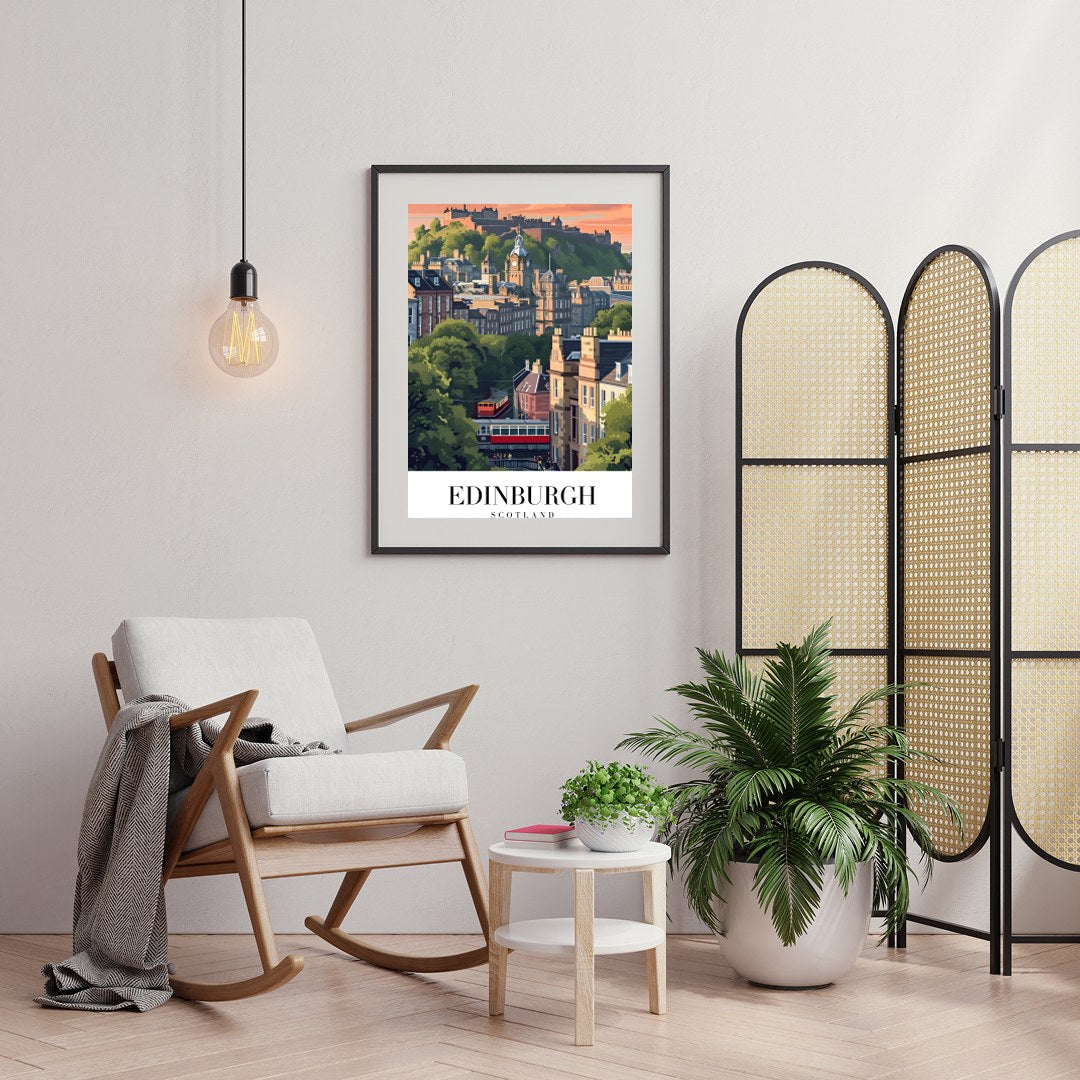 Immerse yourself in the charming architecture and vibrant landscapes of Edinburgh with this for Foyer