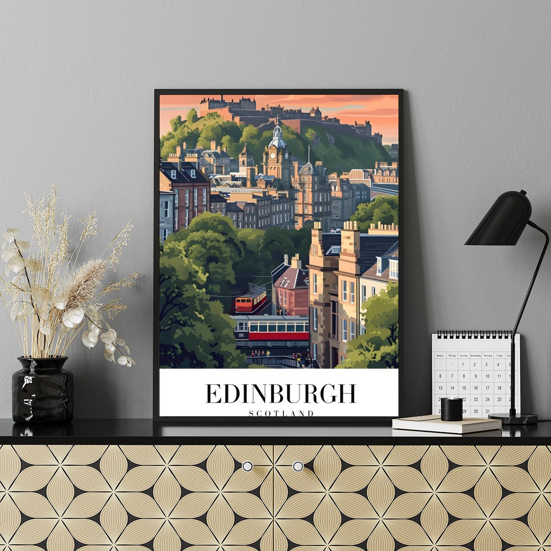 Immerse yourself in the charming architecture and vibrant landscapes of Edinburgh with this for Shelf