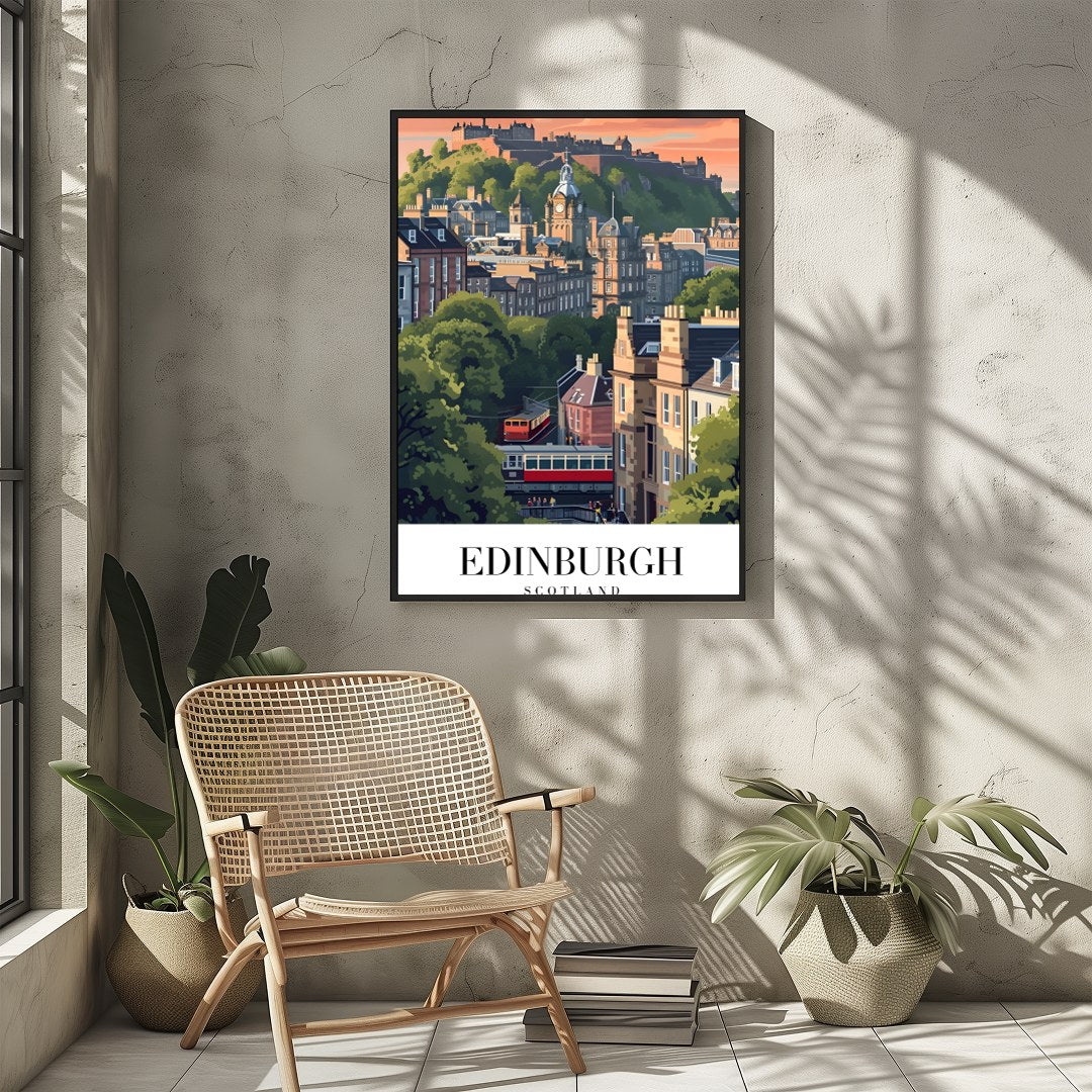 Immerse yourself in the charming architecture and vibrant landscapes of Edinburgh with this for Sitting Area
