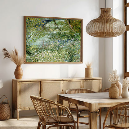 Immerse yourself in the tranquility of nature with this captivating piece. The lush greenery and for Dining